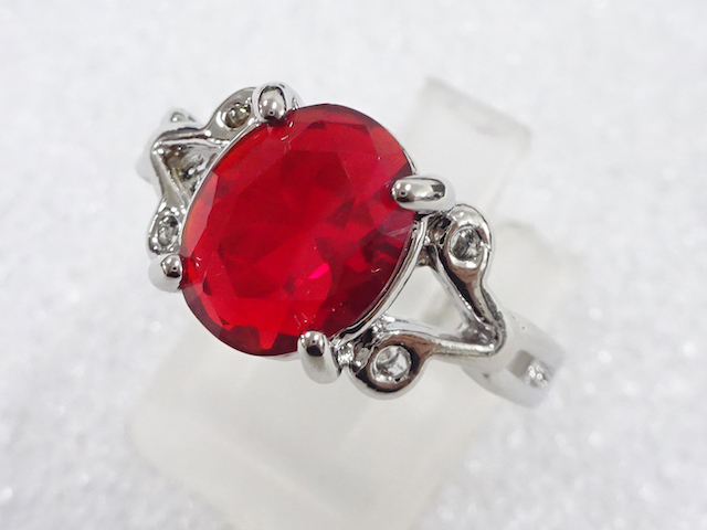 JAPANESE KIMONO / ANTIQUE COLORED STONE RING (SIZE 20.5)